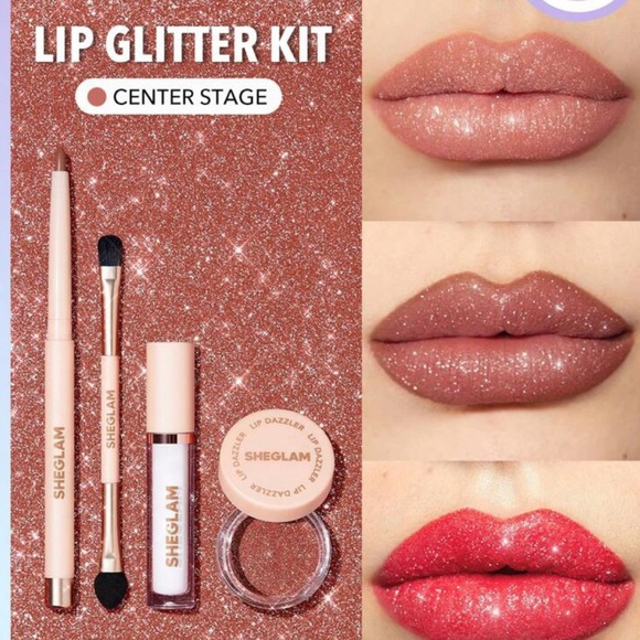 SHEGLAM Lip Dazzler Glitter Kit-Red Carpet Long-Lasting Glitter Lip Gloss - Picture 11 of 15